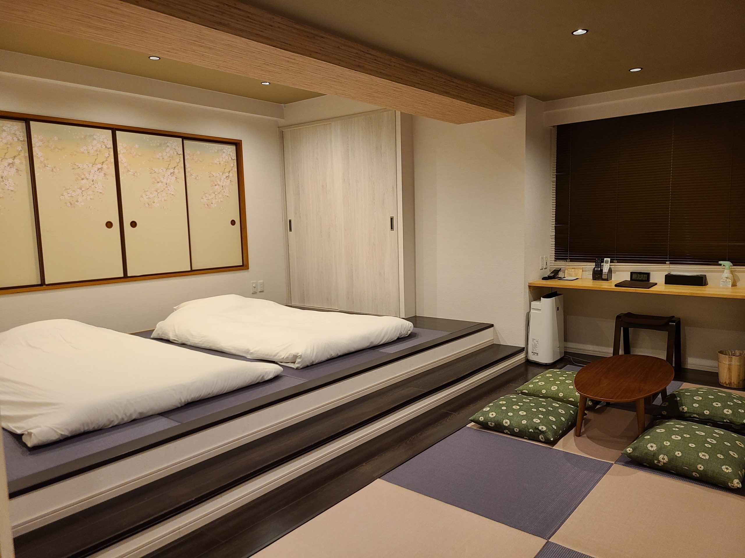 One of the larger rooms that was renovated into a modern-style Japanese room