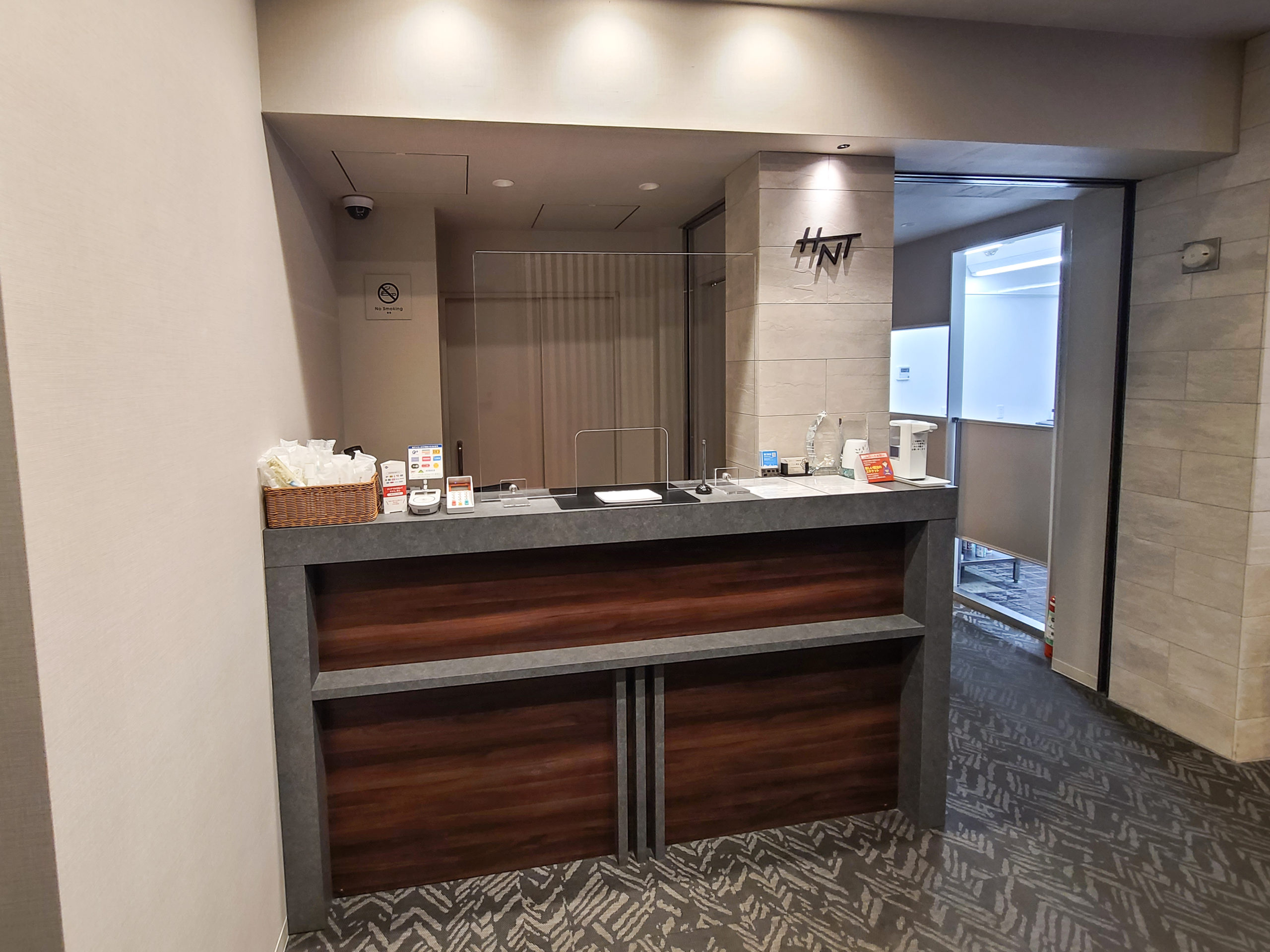 The hotel front desk