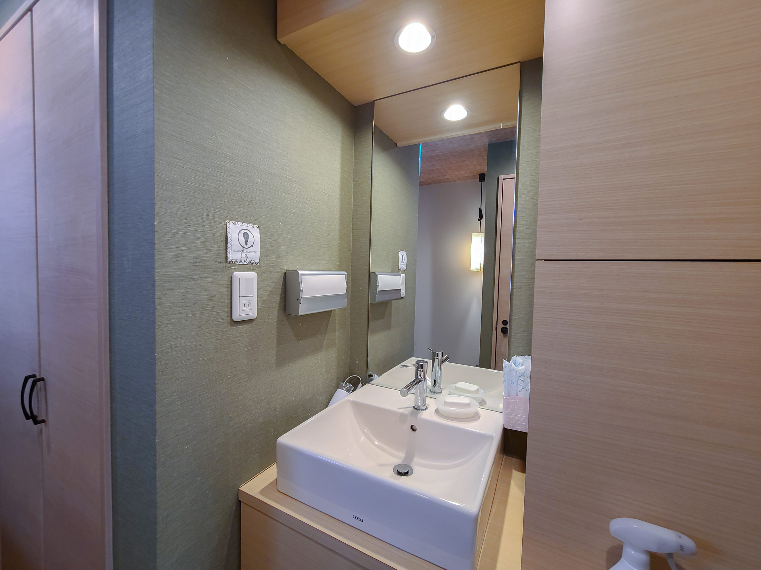 The sink area on the second floor