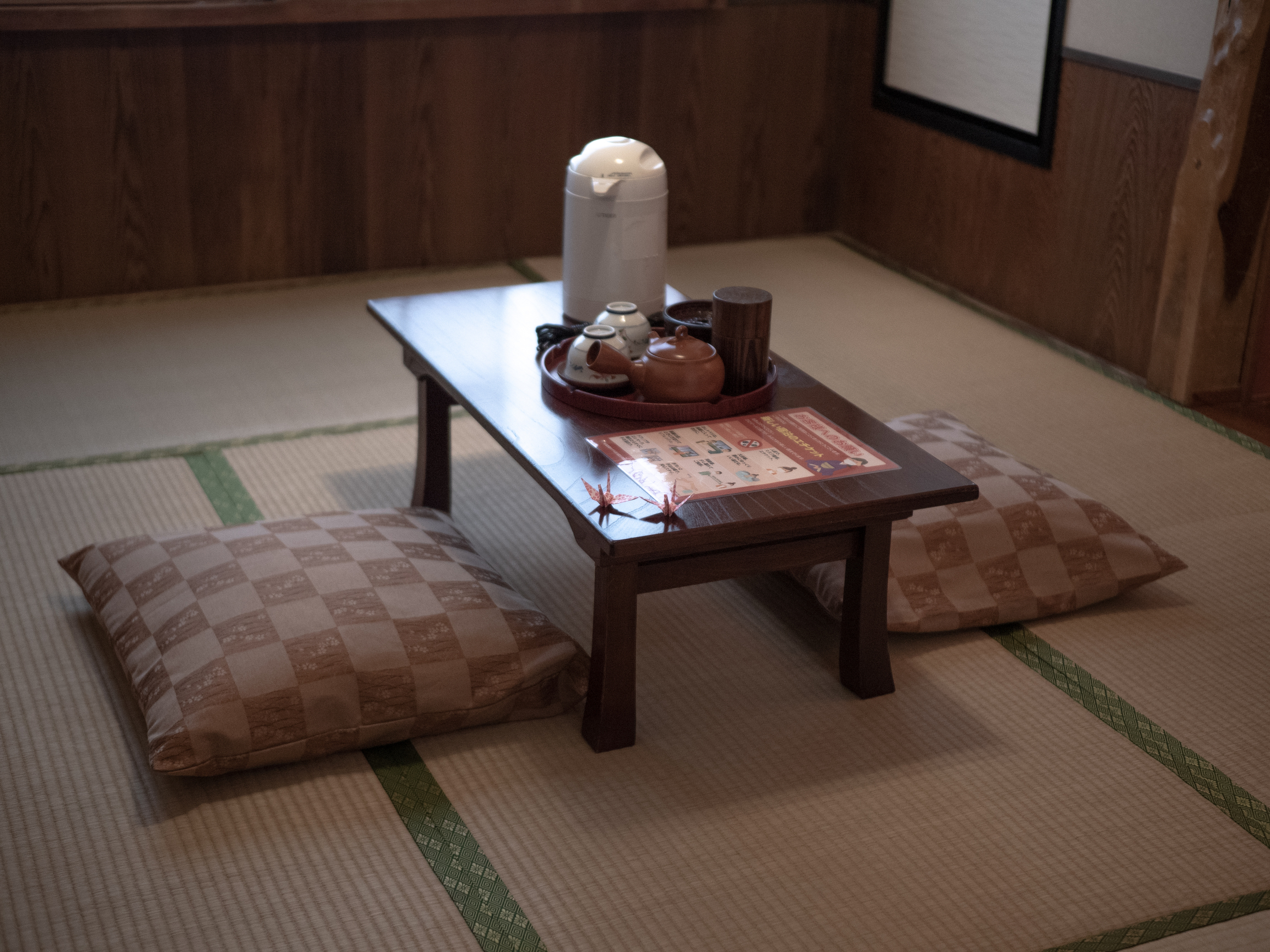 Soothing natural light in a traditional tatami room