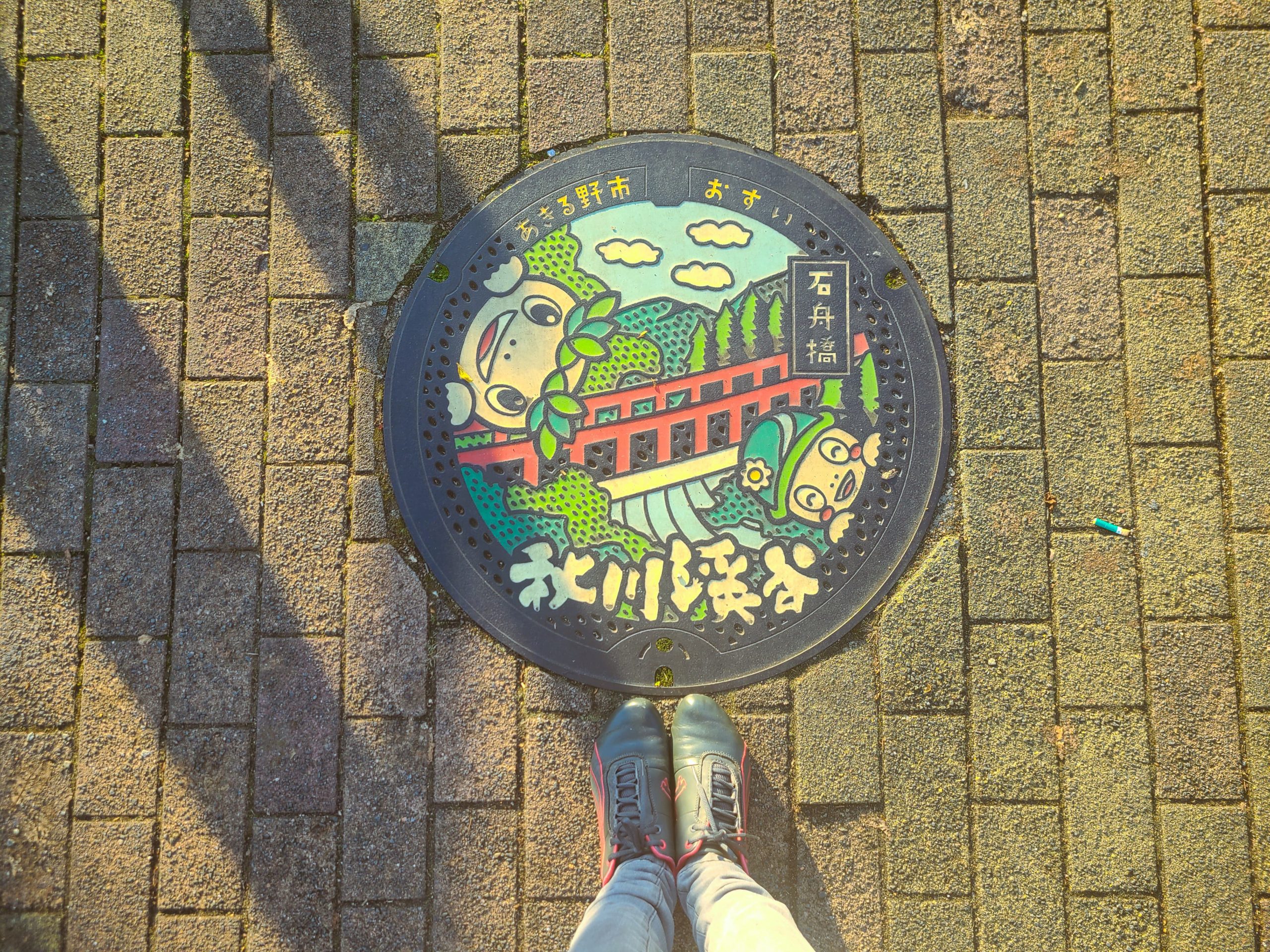 A colorful manhole I encounter on my way to the meat shop